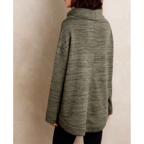 Anthro Saturday Sunday Fleece Cowl Neck Sweatshirt Small Space Dye Pullover - Picture 11 of 11